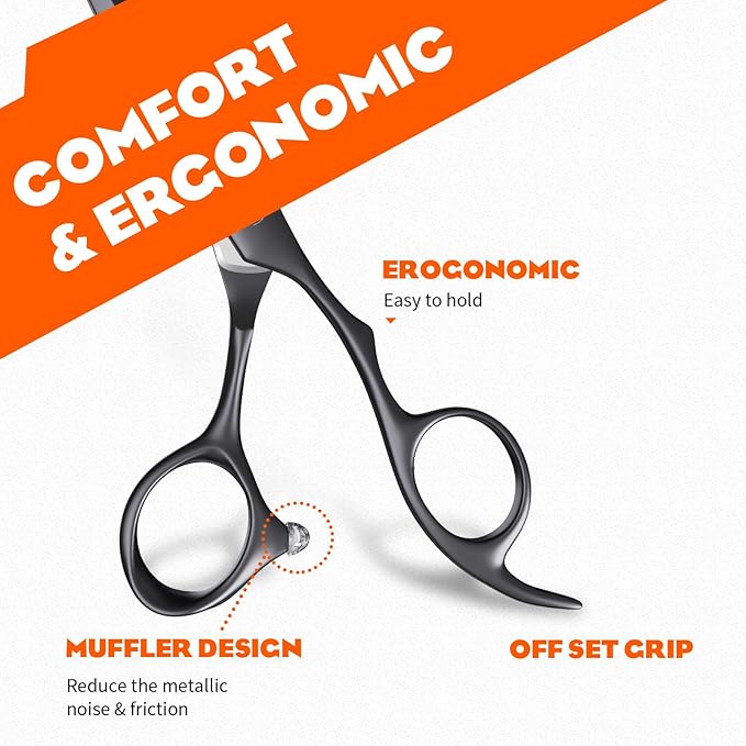 Sirabe HIGH-END Professional Hair Cutting Scissors Shears - Ultra Sharp Blades for Precise Cutting - Barber Shears Haircut Scissors 440C Stainless Steel for Salon Hairstyling & Home Hairdressing