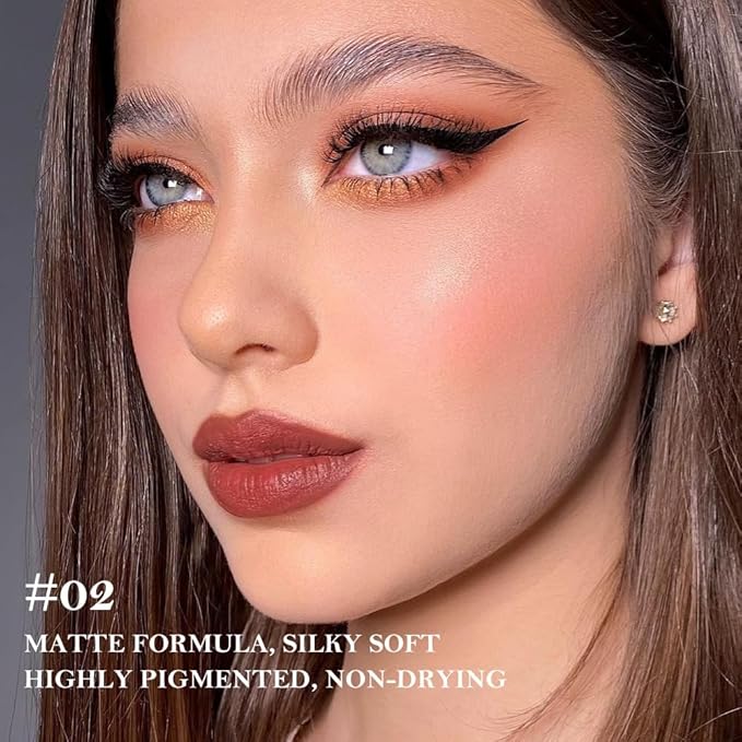3Pcs Gradient Matte Lipstick Crayon Lip Liner pencil, Flawless Contour Gradual Ombre Effect lip Pencil, for Women Long Lasting Waterproof Smudge Proof Lipstick Pencil 02#+04#+08#