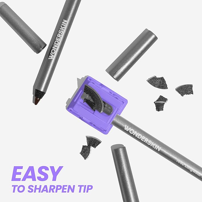 Wonderskin Eyeliner Pencil, 1440 Longwear Blue Eyeliner Pencil - Waterproof, Sharpenable & Smudge Proof