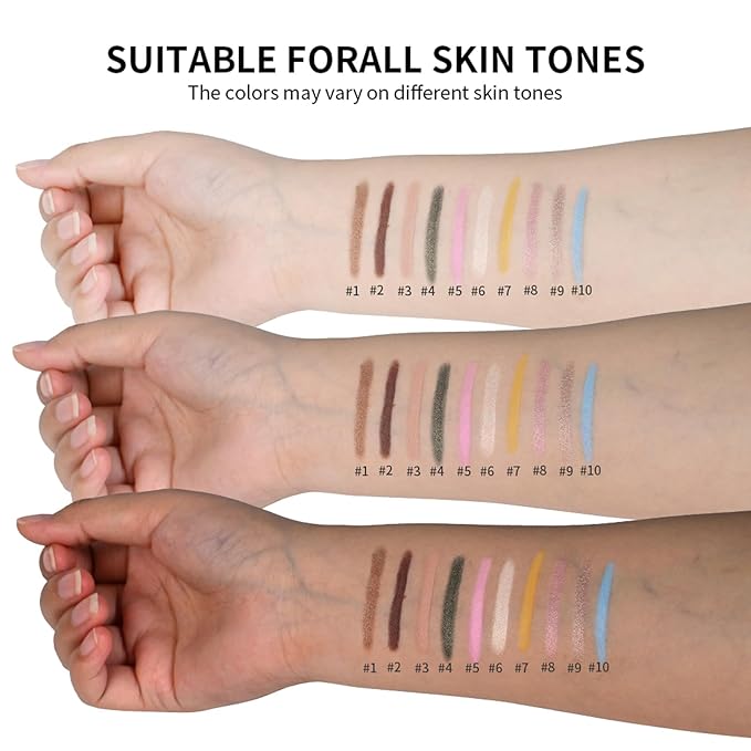 CHIFURE Eyeshadow Stick, Shimmer and Matte Cream Eye Shadow Brightener Sticks Eyeliner Pencil Crayon, Waterproof Long Lasting Eye Highlighter Stick Makeup,0.056 Oz(#1-Caramel)