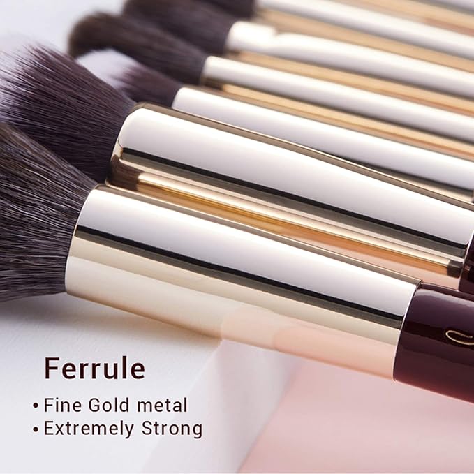 Jessup Makeup Brushes Set Professional Makeup Brush Eyeshadow Blending Powder Foundation Blusher Concealer 25pcs with Cosmetics Storage Box, Zinfandel T285