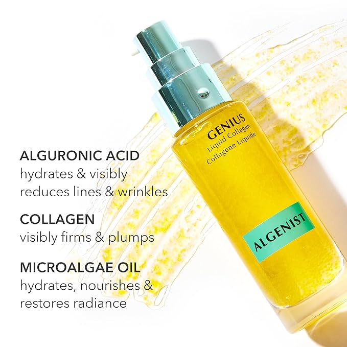 Algenist GENIUS Liquid Collagen Serum - Firming and Hydrating Face Serum with Collagen + Vitamin E - Helps Visibly Minimize Fine Lines + Wrinkles and Improve Elasticity (1 oz)
