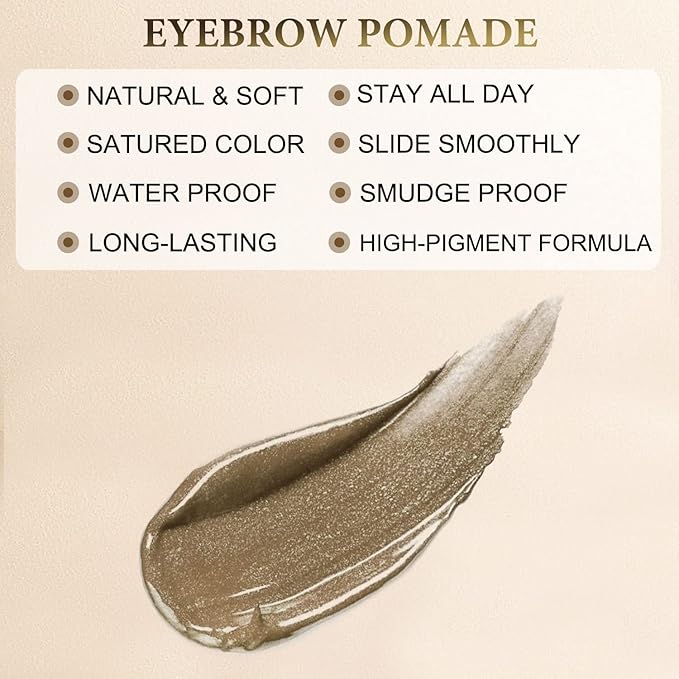 LAVONE Eyebrow Stamp Pencil Kit - Brow Stamp Trio with Waterproof Eyebrow Pencil, Eyeliner, Pomade, and Dual-ended Brush - Blonde