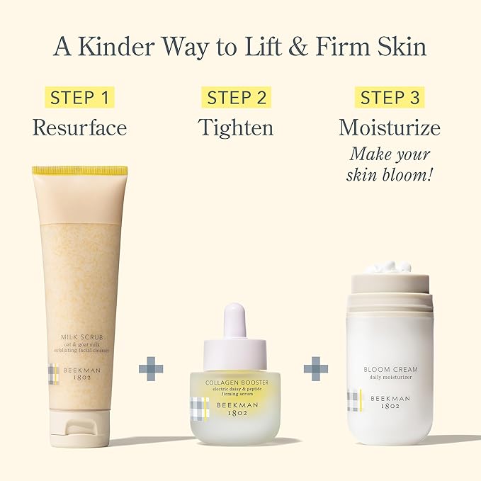 Beekman 1802 Collagen Booster Electric Daisy & Peptide Firming Face Serum - Fragrance Free - 0.5 fl oz - Boosts Collagen Production & Tightens Skin - Good for Sensitive Skin - Cruelty Free