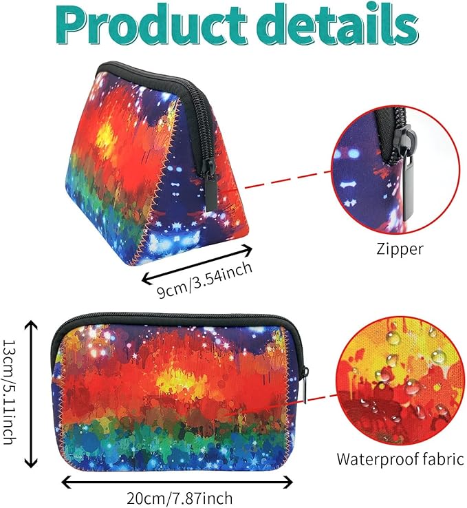 Cosmetic Bag Waterproof Neoprene Zipper Pouch Travel Portable Toiletry Makeup Bags Organizer Case for Women and Girls