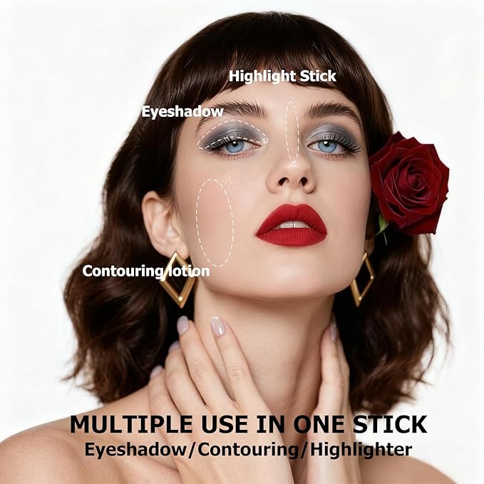 Bronze Eyeshadow Stick, Cream Eyeshadow Stick Pencil, High Pigment Waterproof Long Lasting Eye Shadow Pen, Women Multi-Dimensional Eye Highlighter Stick (09#)