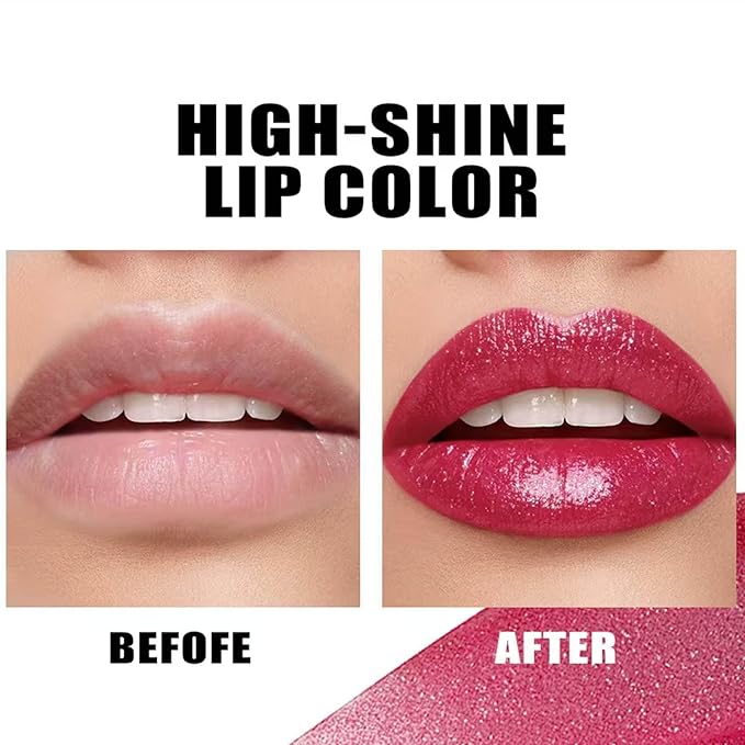 Rose Red Lipstick For Women Matte Nude Glitter Shimmer Metallic Highly Pigmented Moisturizing Lip stick Hypoallergenic Waterproof Long Lasting Lipsticks Quick Makeup Lightweight Portable 08#