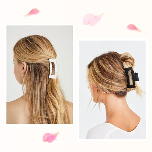 12 Pack Black Hair Claw Clips for Women, Medium Claw Clips for Thin Thick Hair, Strong Hold Matte Banana Clips