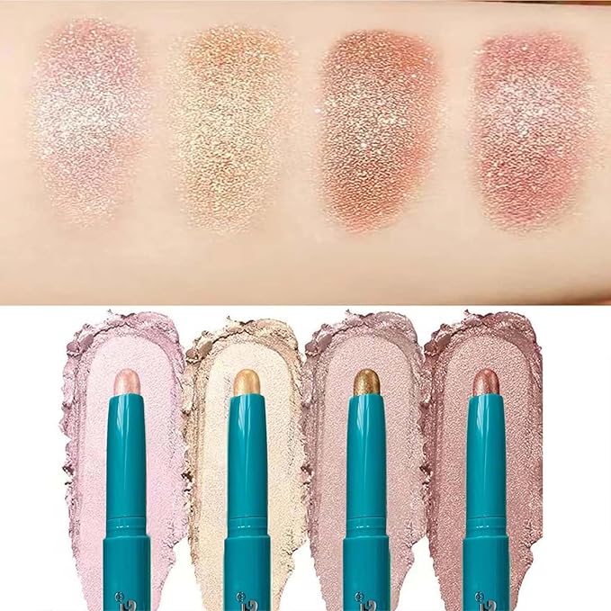 Eyeshadow Stick Eye Shadow Brightener Stick Eyeliner Pencil Cream Shimmer Glitter Smooth Eyeshadow Stick Pencil Nude Korea Primer Highlighter Natural Waterproof Long Lasting Champagne Shimmer # 02