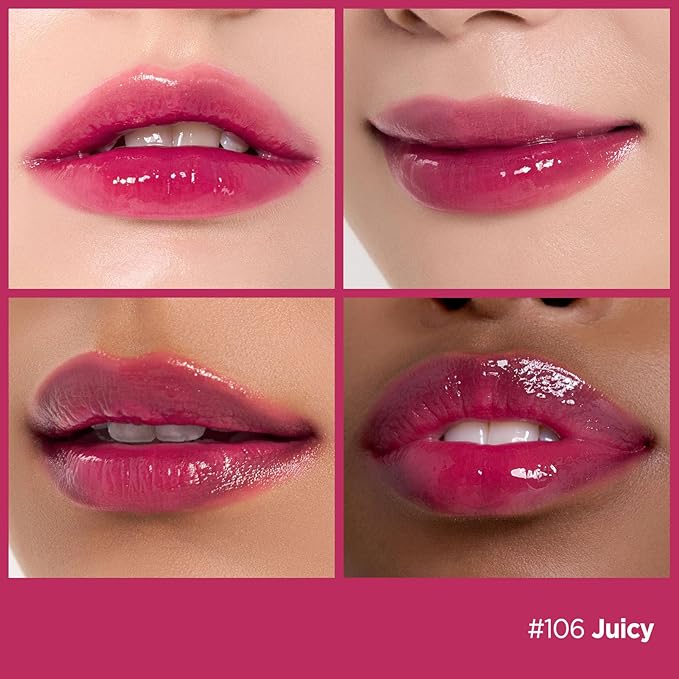 Laka Fruity Glam Tint, Glowing Lip Stain with Wide Color Spectrum, Hydrating & Lightweight Texture, Long-Lasting Bold Stain, Non-Sticky, Vegan, K-Beauty (#106 Juicy, 4.5g/0.15oz)