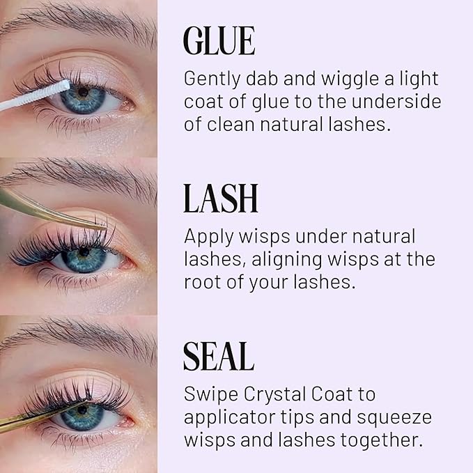 Lilac St - Originals Natural Faux Eyelash Clusters (12mm) - Soft, Natural Look - DIY Lash Extension Wisps - Lightweight & Lifelike - Lasts 10 Days - Cruelty Free, Vegan, Women Founded - 10 Lashes