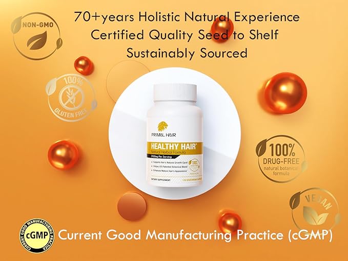 3 PK- 100% Natural Growth Treatment, Reduces Hair Loss, US Patented Formula Proven Effective for Men & Women, 100% Vegan, Non-GMO, 90-Day Supply, 3 Pack