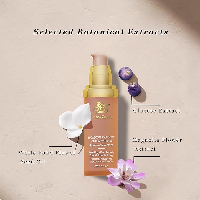 4 in 1 foundation Liquid- Hydrating Medium full coverage concealer -SPF 50+ -Longwearing & Waterproof-korean makeup (Light spectrum -Gold Lid- suitable for people with fair skin)