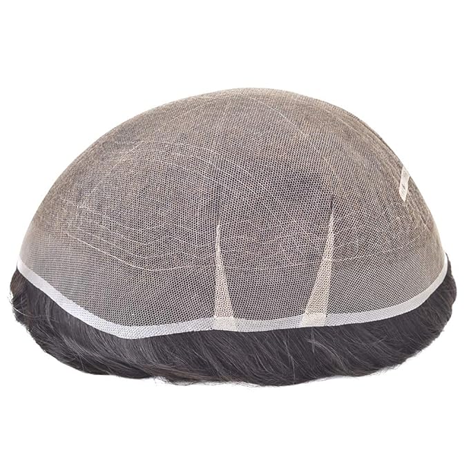 Lordhair Toupee for Men Full French Lace Hairpieces, Base Size 6x8 inch Hair Replacement System for Men #3