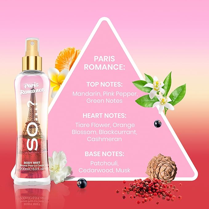 So...? Paris Romance Body Mist for Women - 6.9 oz Body Mist - Pack of 2