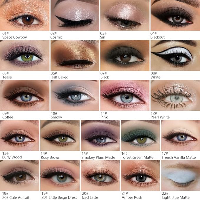 Kaely Pressed Single Eyeshadow Makeup, Sheer White Sparkle Highly Pigmented Monochrome Eye Shadow Palette, Waterproof Neutral Powder Mini Eyeshadow, sombras para ojos, Lightweight Blendable, 02