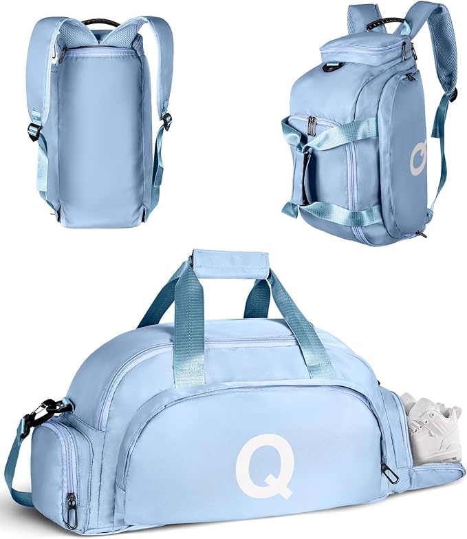 Teen Girl Gifts Trendy Stuff, Initial Gym Bags with Shoe Compartment, Dance Bag for Girls, Monogram Kid Overnight Bags, Travel Duffle Tote-Perfect for Ballet Sport Gymnastics (Letter Q)