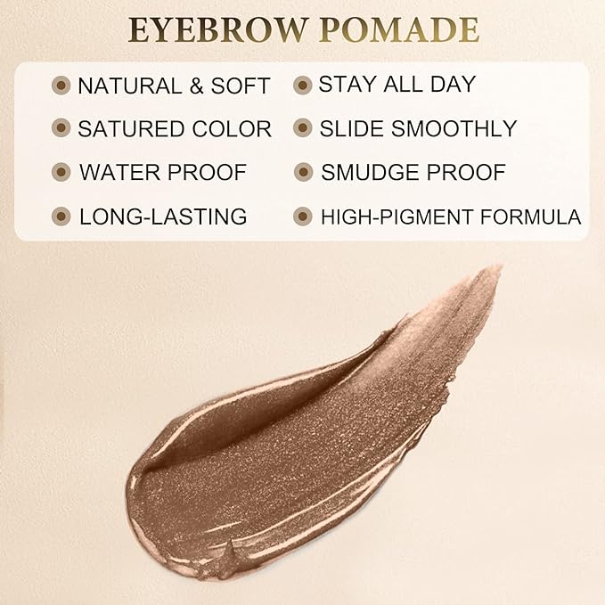 LAVONE Eyebrow Stamp Pencil Kit for Eyebrows Makeup, with Waterproof Eyebrow Pencil, Eyeliner, Eyebrow Pomade, and Dual-ended Eyebrow Brush - Soft Brown