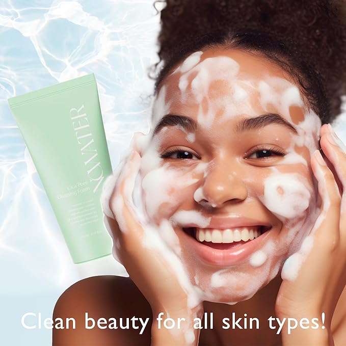 NOWATER Cica Pore Cleansing Foam | Pore Cleansing and Sebum Control | Cica, Hyaluronic Acid, Aloe | Daily Face Wash | Korean Skin Care for face (4.05 fl.oz)
