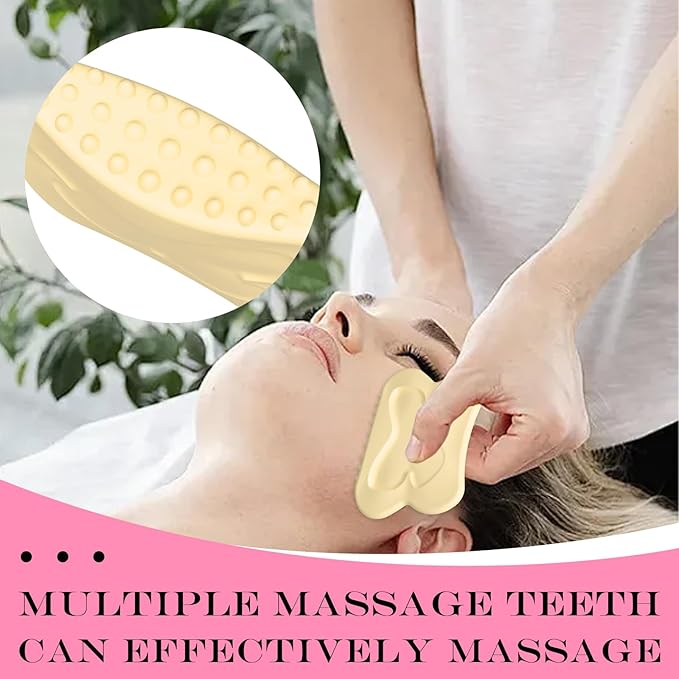Silicone Facial Body Brush - Lymphatic Drainage Massager for Face, Neck Lifting, Gua Sha Beauty Tool to Shape & Radiant Skin (Pink)
