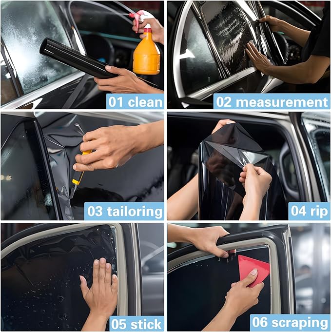 TOYOCO Window Tint Film for Cars, 5% VLT 24" in x 11.5'Ft Ceramic Window Film, Blocks 99% UV & IR Rays, Heat Resistant Anti Glare Film for Windshield, Scratch Resistant Sun Shade Auto Tint Roll