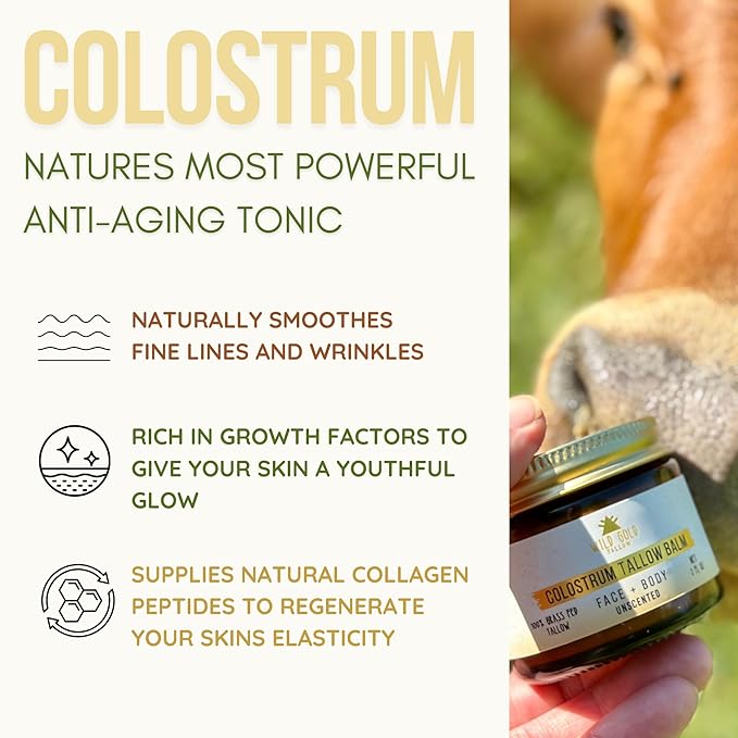 100% Grass Fed Tallow Balm with First Colostrum, Rose Oil & Emu Oil - Handmade in USA Whipped Beef Tallow for Face and Body, Beef Tallow for Skin Tallow Moisturizer (Mountain Rose) Scent