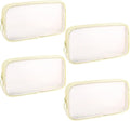4 Pieces Mini Zipper Nylon Mesh Pouch, Mesh Cosmetic Bags Makeup Bags, Multipurpose Travel Toiletry Bags for Office Supplies and Travel Accessories (Beige, M)