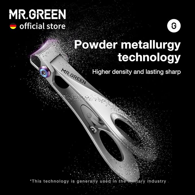 MR.GREEN Nail Clippers Wide Jaw Opening Stainless Steel Fingernail Clipper Thick Hard Toenail Cutter Manicure Scissors Tools (Nail Clipper (Medium)+Nail File)
