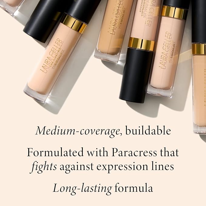 LAURA GELLER NEW YORK The Ideal Fix Concealer - Deep - Buildable Medium to Full Coverage Liquid Concealer - Covers Under Eye Dark Circles & Blemishes - Long-Lasting