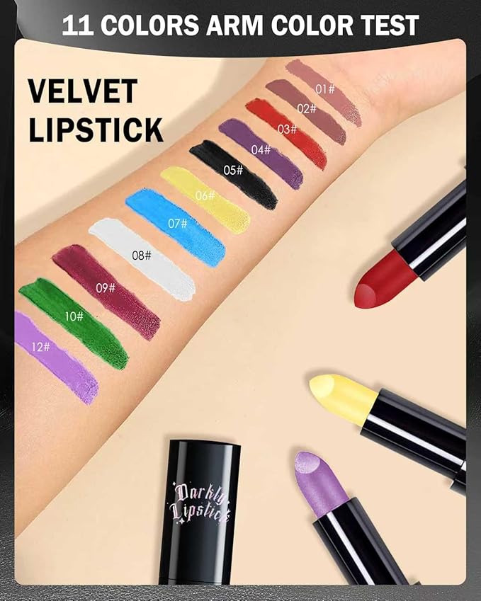 Plum Lipstick,Long Lasting Lipsticks, Hydrating Matte Velvet Lip Stick,Intense Lip Color Non Stick Waterproof&Smudge Proof Lipsticks,Facial Beauty Plum Berry Lipstick Make up for Halloween Party-09