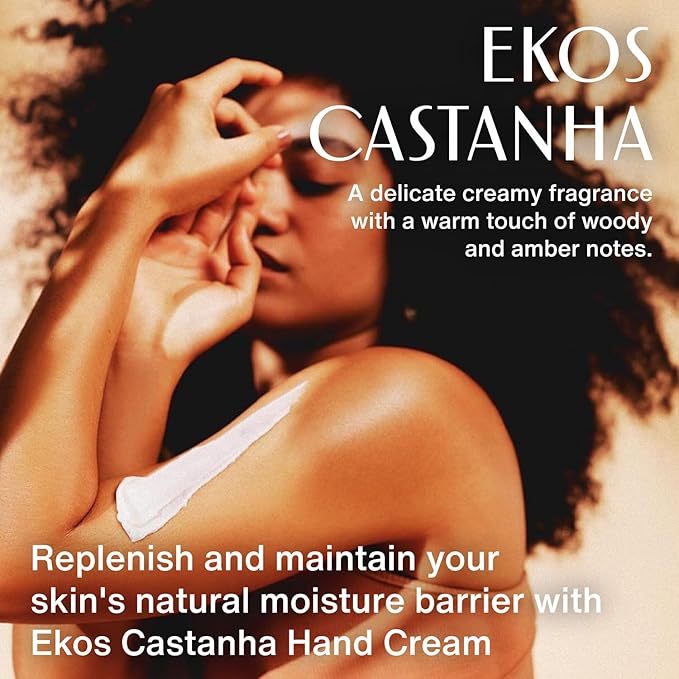 Natura - Brazil Nut Hand Cream - Anti-Dryness Castanha Hand Balm - 24-Hour Deep Hydration Skin Moisturizer - Vegan Skin Care - Brazilian Beauty Secrets - Self Care & Body Care - 2.6oz (75g)