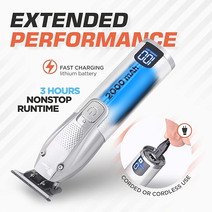 Fagaci Professional Hair Clippers and Trimmer Set - Cordless, 440C Blades