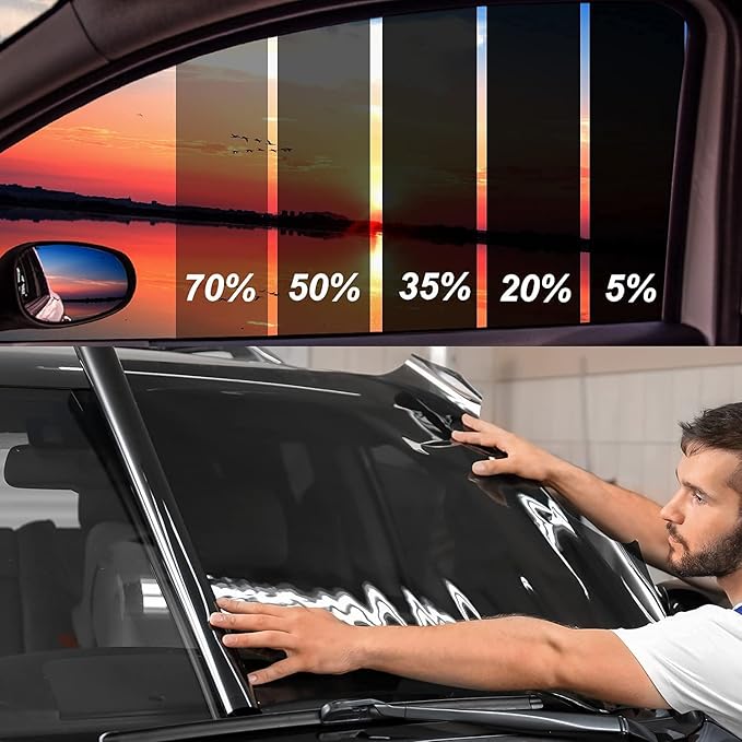 Window Tint Film for Cars, 5% VLT 30" in x 25'Ft Ceramic Automotive Window Film, Blocks 99% UV & IR Rays, Heat Resistant Anti Glare Film for Windshield, Scratch Resistant Sun Shade Auto Tint Roll