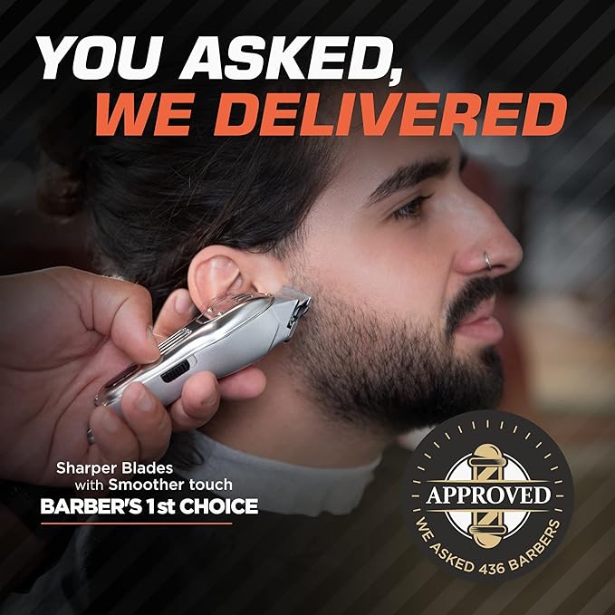 Fagaci Professional Hair Clippers and Trimmer Set - Cordless, 440C Blades