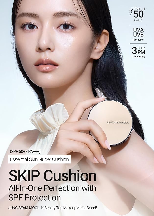 JUNG SAEM MOOL [ SPF ] Essential Skin Nuder Cushion (17 Fair Pink) | Refill Included (0.98 Fl Oz) | SPF50 Broad Spectrum | Natural Finish | Makeup Artist Brand