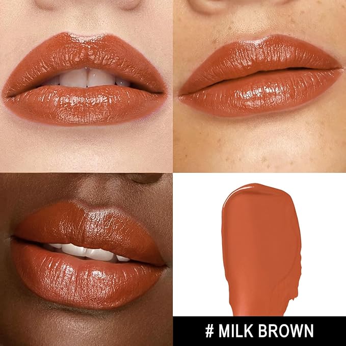 3Pc Moisture Lipsticks for Women Brown Nude Pink Lipstick Hydrate Tinted Lip Balm for Dry Cracked Lips Glossy Lip Color, MA55/58/62