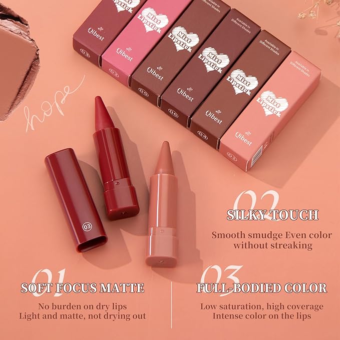 Jolilab Compact 3 - Pc Gradient Matte Lip Crayons – Long - Lasting, Waterproof, Perfect for On - the - Go Looks