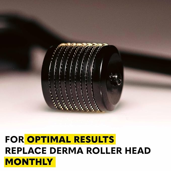 The Beard Club Derma Roller Replacement Head & Cleansing Spray - 0.3mm Titanium Microneedles - Replace, Clean and Prolong Derma Roller Life