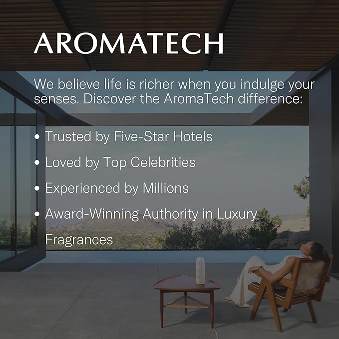 AromaTech Santal Escape Aroma Essential Oil Blend: Luxury Hotel Inspired Aromatherapy with Ocean Air, Sandalwood, Iris for Ultrasonic Diffusers & Nebulizers - 0.3 fl oz, 10 mL