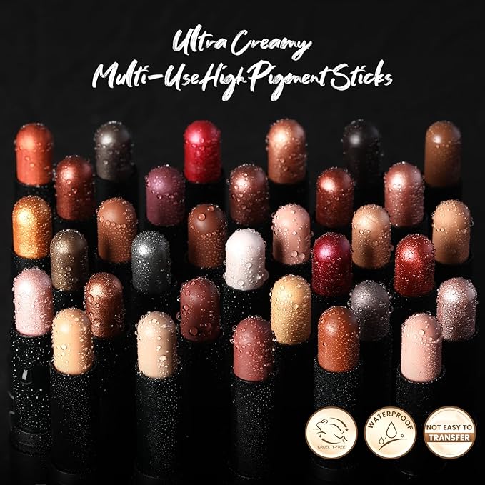 FOCALLURE 3PCS Cream Eyeshadow Stick Sets,Matte and Shimmer Eye Brightener, High Pigmented Crease-proof Pencil,Long Lasting Eye Shadow Highlighter Makeup,Starlight Pink