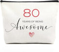 80th Birthday Gifts for Women: Makeup Bag, Inspirational Decorations, Fun Gift Ideas for Her, Mom, Grandma, Aunt - 80 Years of Being Awesome