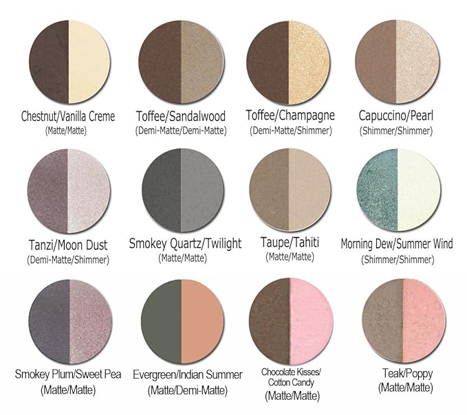 Lauren Brooke Cosmetiques Pressed Eyeshadow Duo, Natural, Organic Makeup (Tanzi/Moon Dust)