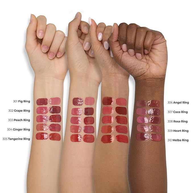 Laka Jelling Nude Gloss, 4.5g/0.15oz, Sheer Hydrating Lip Oil with No Stain, Non-Sticky, Nourishing Gloss for a Fresh, Glowy Look, Vegan, Clean Beauty Makeup, K-Beauty (#301 Fig Ring)