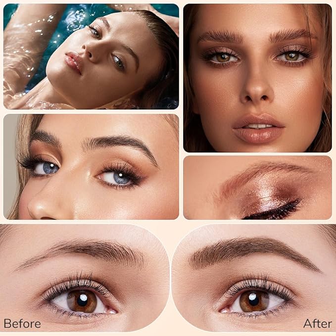 Magic Eyebrow Pencil 4-Tip Microblading Eyebrow Pen Natural Makeup Fine Stroke, Stay on All Day (Brown)