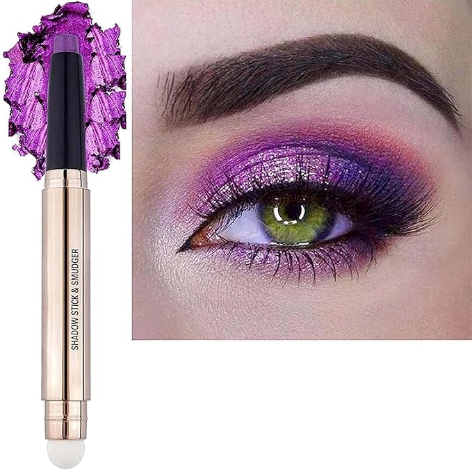 Purple Eyeshadow Stick Purple eyeliner Pencil Eye Makeup Cream Smooth Shimmer Eyeshadow Pencil Primer Glitter Dark Light Matte Single base Crayon Primer Hypoallergenic Waterproof Long Lasting