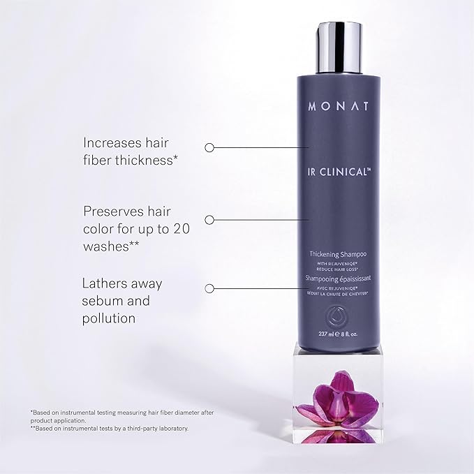 MONAT IR Clinical System – Complete Hair Care Restoration Kit with Thickening Shampoo, Conditioner & Thinning Defense Serum – Strengthens, Protects, & Revives Hair for Thicker, Fuller-Looking Results
