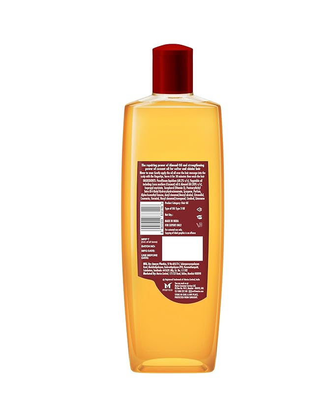 Parachute Advansed Almond Hair Oil with Coconut|For Soft & Silky Hair| Boosts Shine & Softness| No Parabens & Silicones| All Hair Types| 10.1 fl.oz