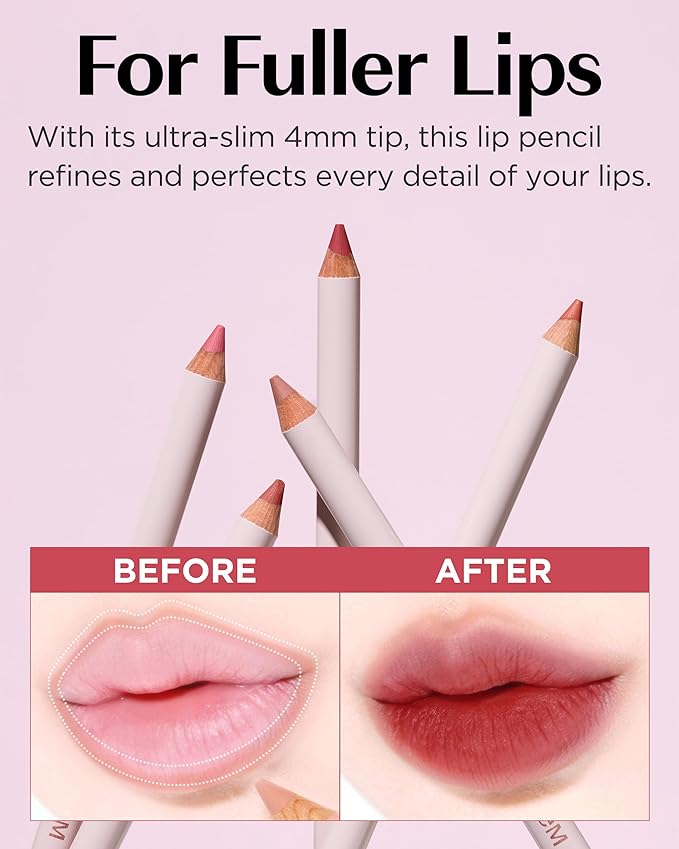 THESAEM Cover Perfection Lip Pencil - Slim, Easy-Blend & Overlip Makeup, Creamy Matte Lip Liner, Long-Lasting with Built-In Sharpener (10 Urbane)