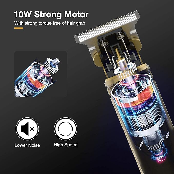 Hair Clippers for Mens Cordless Hair Trimmer T-Blade Trimmer Professional Haircut & Grooming Kit Rechargeable Edgers Clippers Hair Trimmer Shaver Cutting Kit with LCD Display (Led-Dragon)