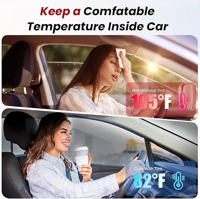 Car Window Tint, 2 PLY 20% VLT Premium Carbon HD Window Roll for Car, Home 36" in x 100'Ft Automotive Car Tint Privacy Film with Strength Adhesive, Blocks UV/IR Rays, Reduce Heat & Glare